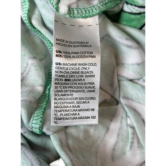 Chico’s‎ Size 3 XL Green White Leaf Print V-Neck Pima Cotton Elbow Sleeve Top - Picture 11 of 12